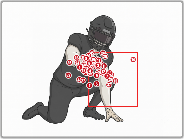 Field goal snap target with every snap located on it